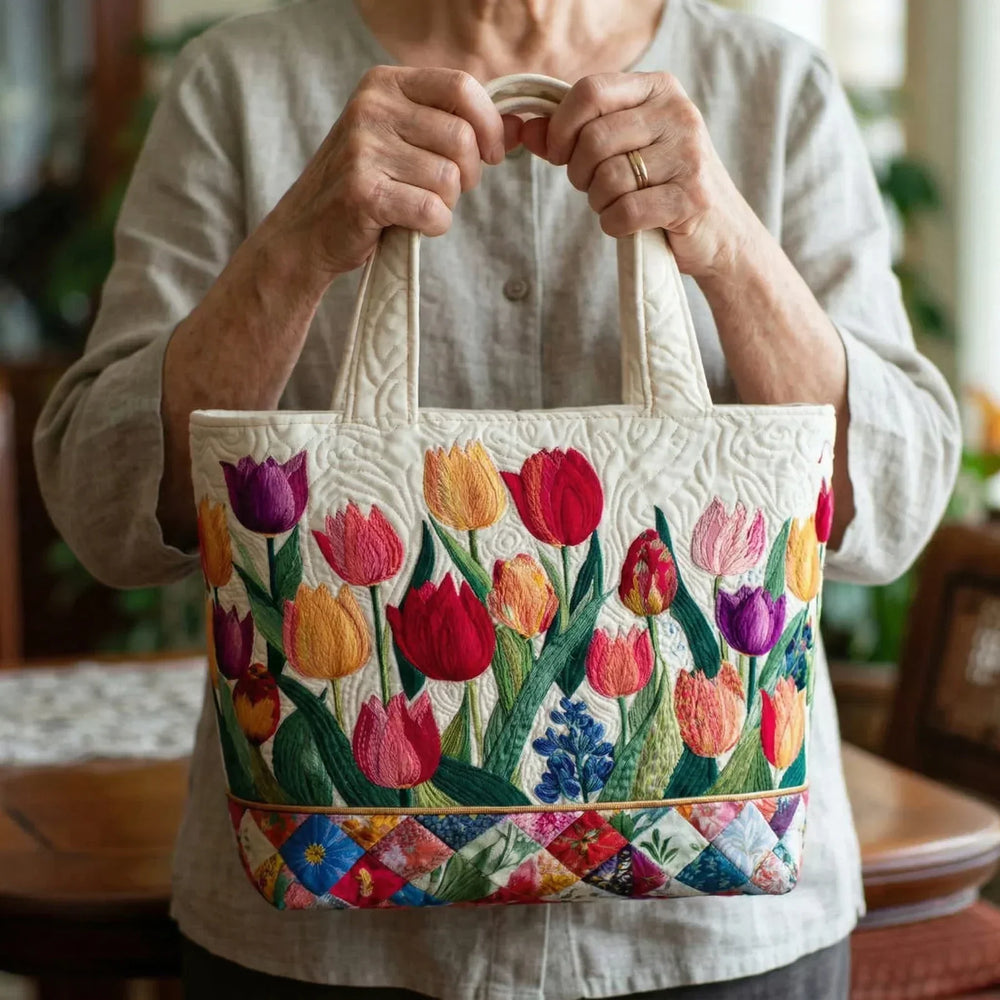 Bolso Acolchado - Jardín de Tulipanes - Musa de Ibiza