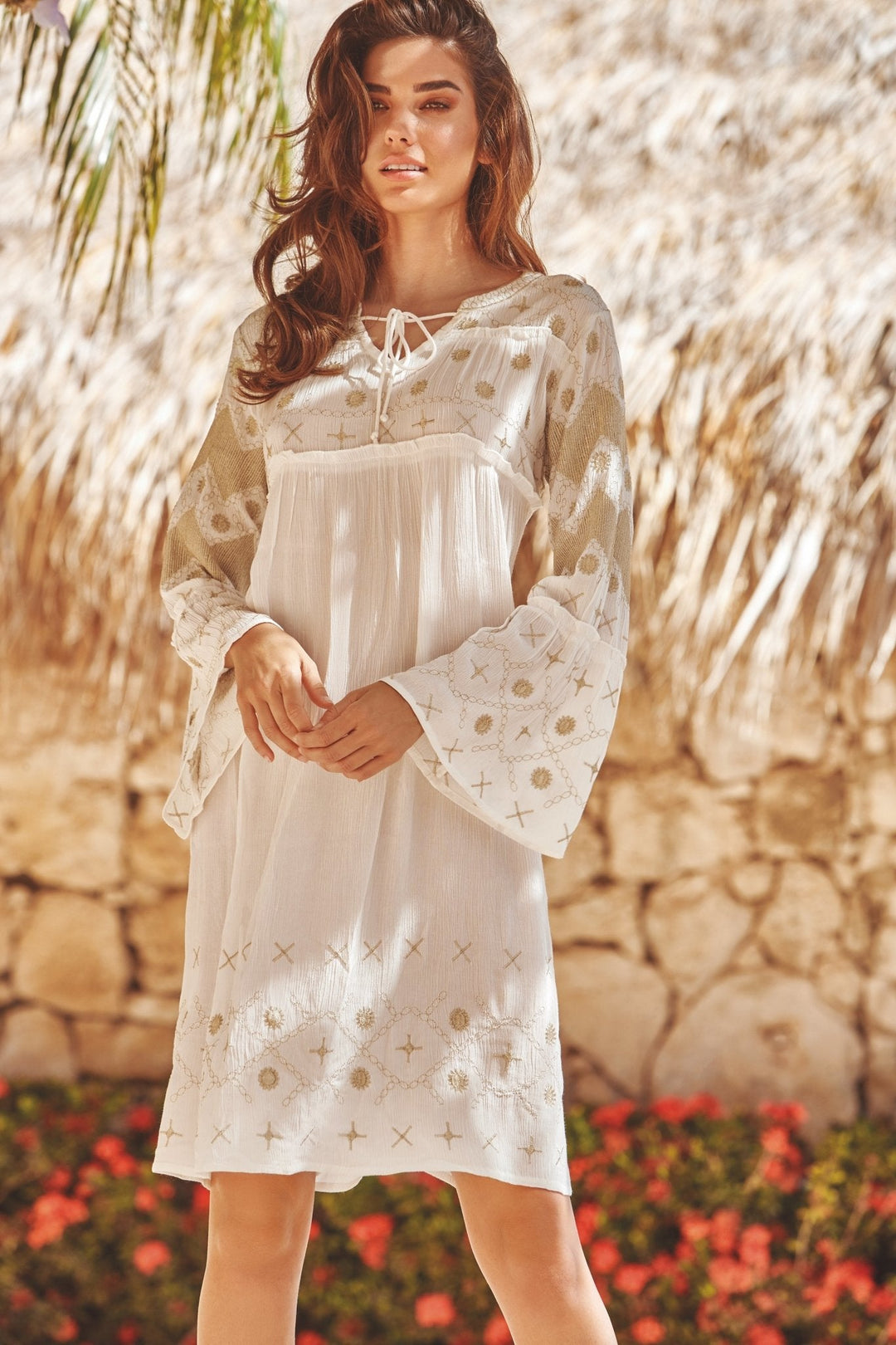 Musa | Vestido largo con bordado de arena